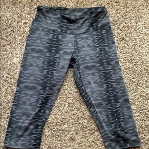 Tie dye black and grey workout leggings.